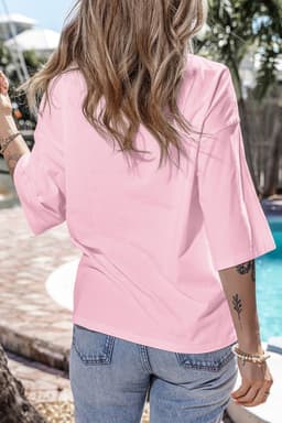 image-Moonlight Jade Colorblock Star Patched Half Sleeve Tee