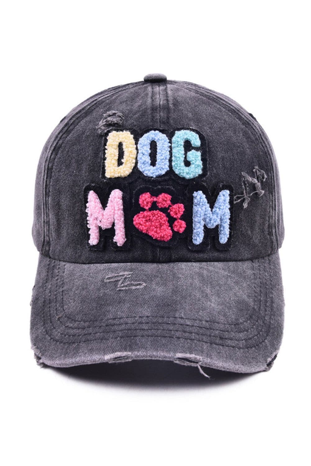 image-Black DOG MOM Baseball Cap - Cotton, Breathable, Cute Design