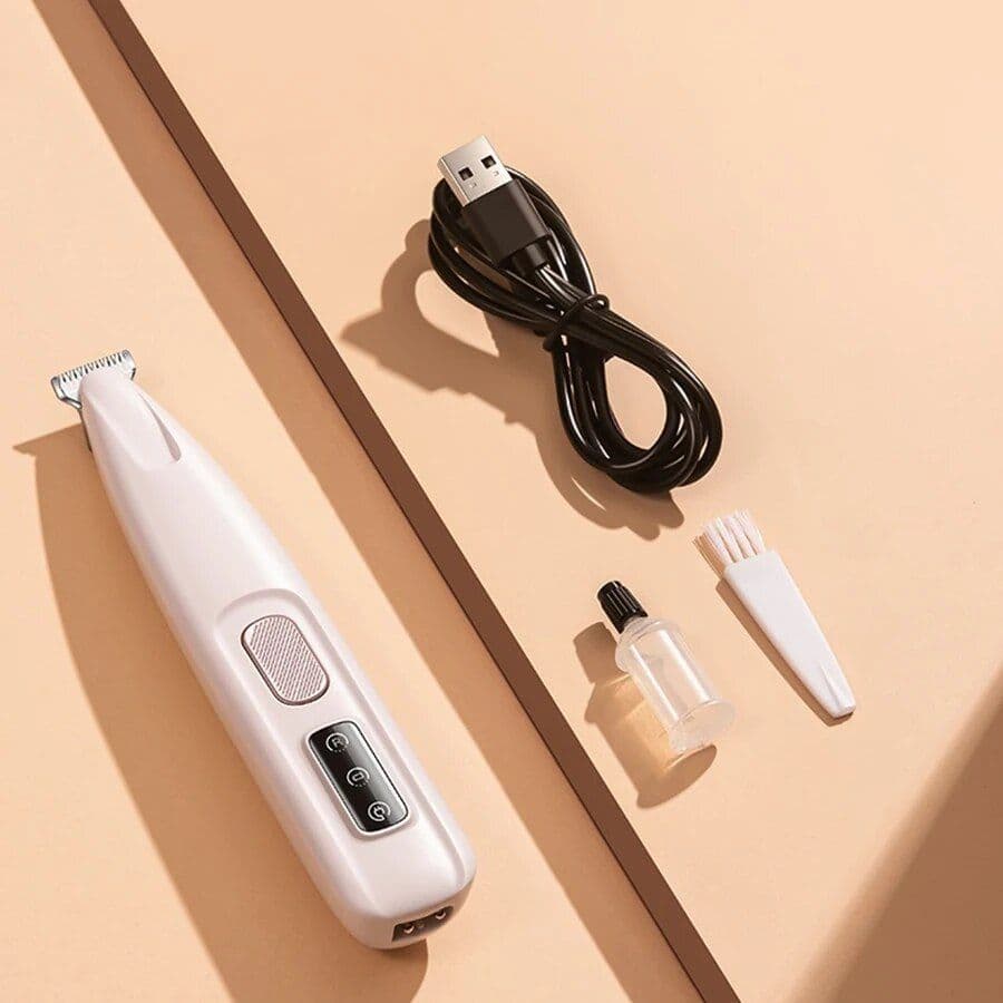 image-New Dog Paw Trimmer With LED Light Fully Waterproof Pet Hair Trimmer With LED Display Dog Clippers For Grooming 18mm Widen Blade