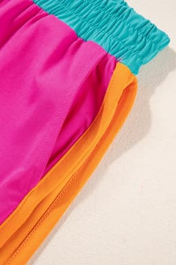 image-Strawberry Pink Color Block Two-Piece Set