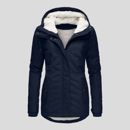image-Hot Style Ladies Long-Sleeved Zipper Pocket Padded Coat Jacket