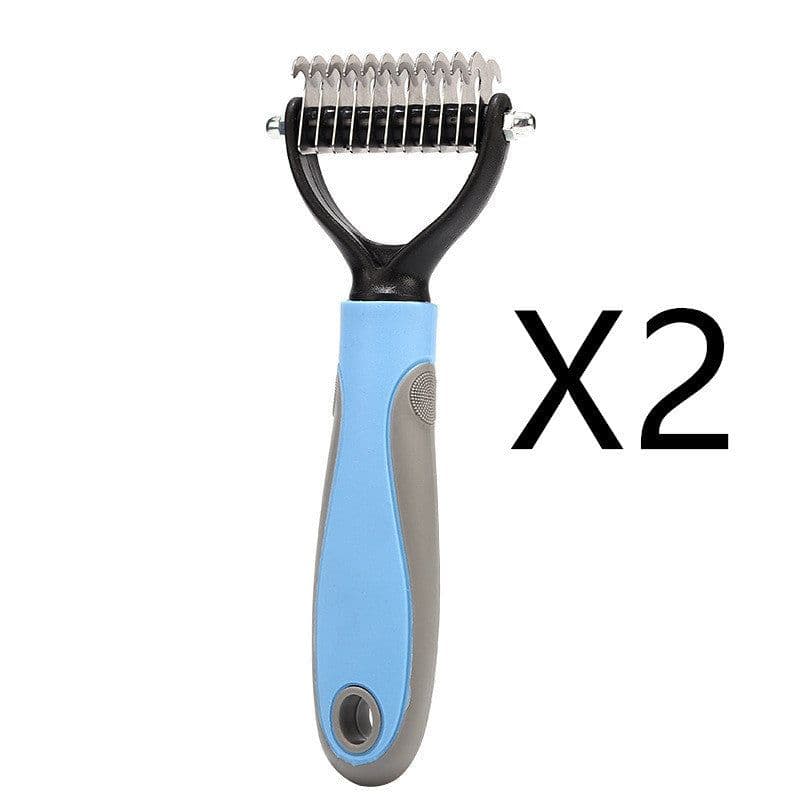 image-Stainless Double-sided Pet Brush Hair Removal Comb Grooming Dematting Dog Grooming Shedding Tools