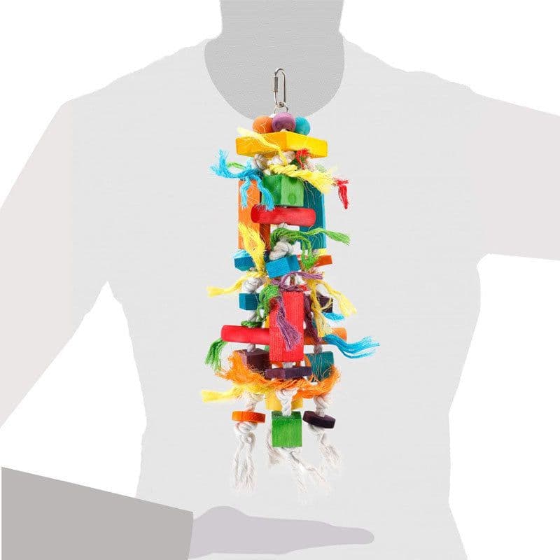 image-Wooden Color Nibbling Toy Medium And Large Parrot Bird
