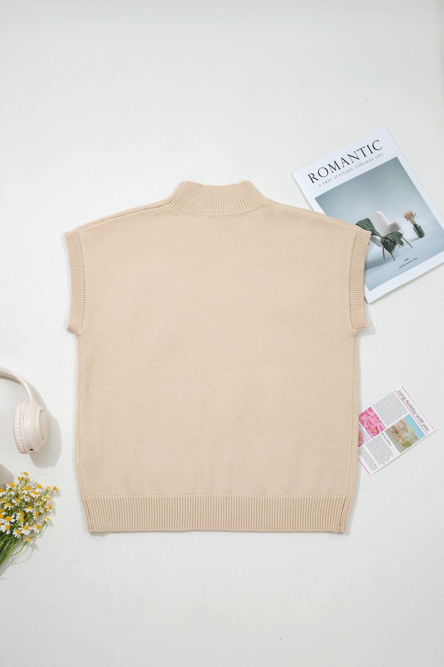 image-Parchment Corded Horseshoes Sweater - Mock Neck
