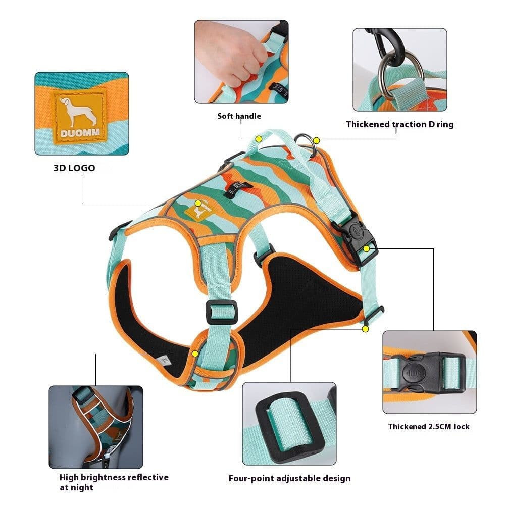 image-Dog Chest And Back Reflective Commuter Hand Holding Rope