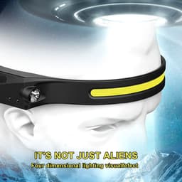 image-COB LED Induction Riding Headlamp Flashlight USB Rechargeable Waterproof Camping Headlight With All Perspectives Hunting Light