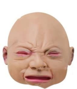 image-Crying Mask Funny S Y Angry Baby Face Latex Mask Headgear Halloween