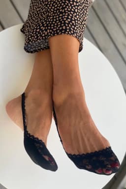 image-AIDA black lace toe socks for women