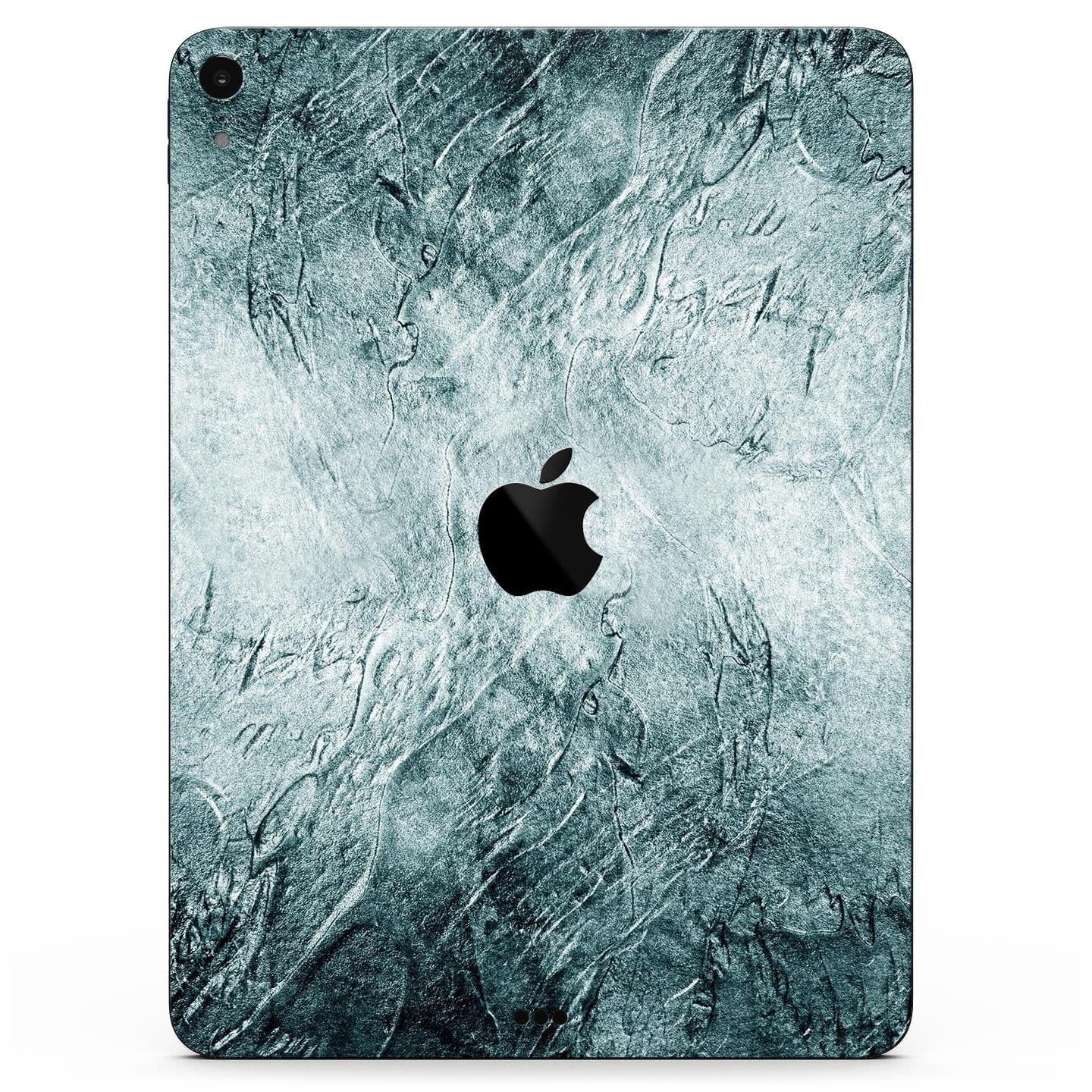 image-Grungy Teal Wavy Abstract Surface - Full Body Skin Decal for the Apple