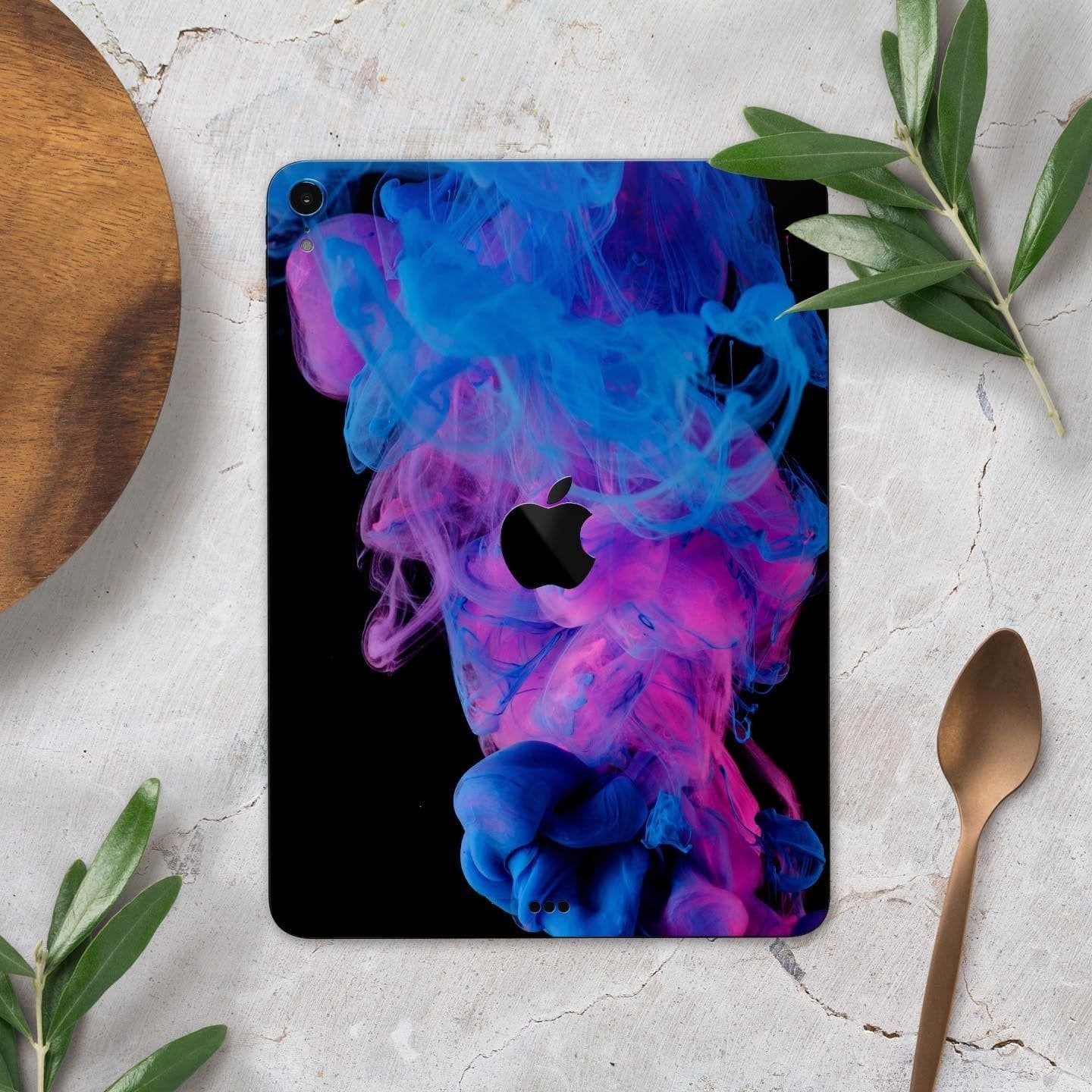 image-Glowing Pink and Blue CloudSwirl - Full Body Skin Decal for the Apple