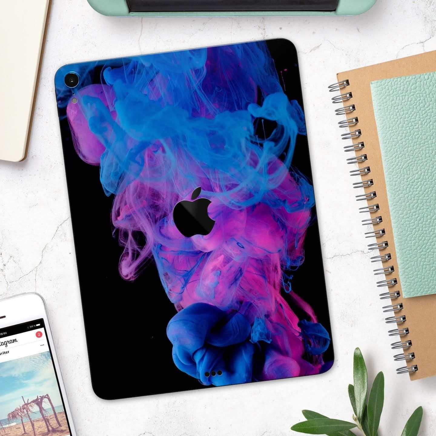image-Glowing Pink and Blue CloudSwirl - Full Body Skin Decal for the Apple
