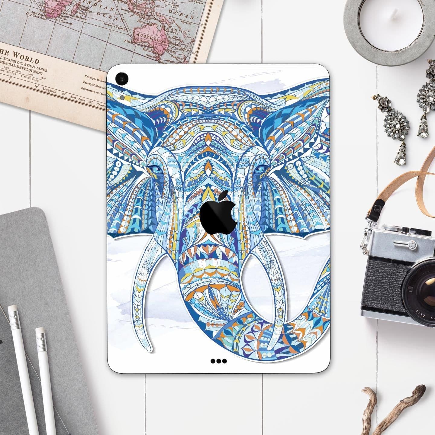 image-Geometric Sacred Elephant - Full Body Skin Decal for the Apple iPad