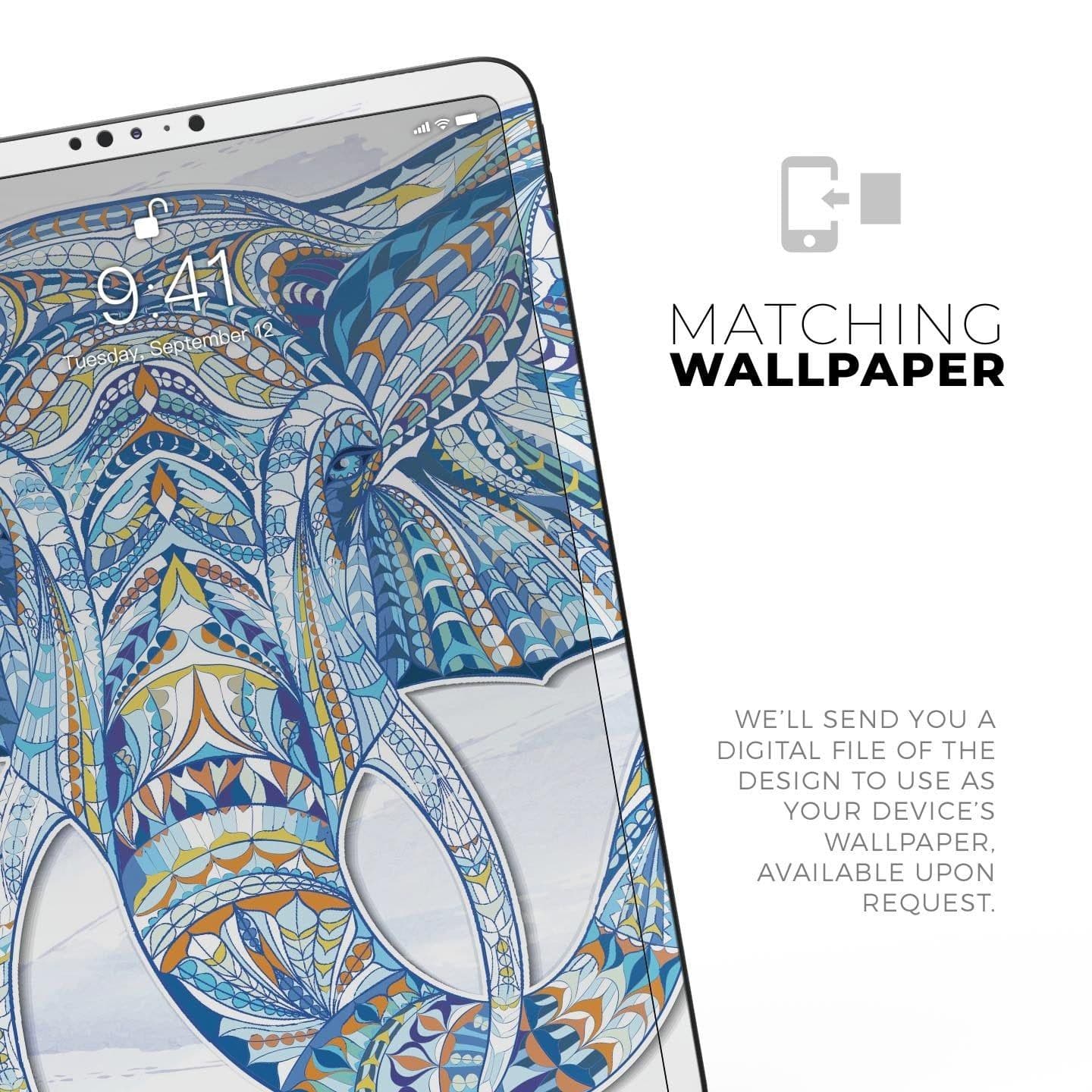 image-Geometric Sacred Elephant - Full Body Skin Decal for the Apple iPad