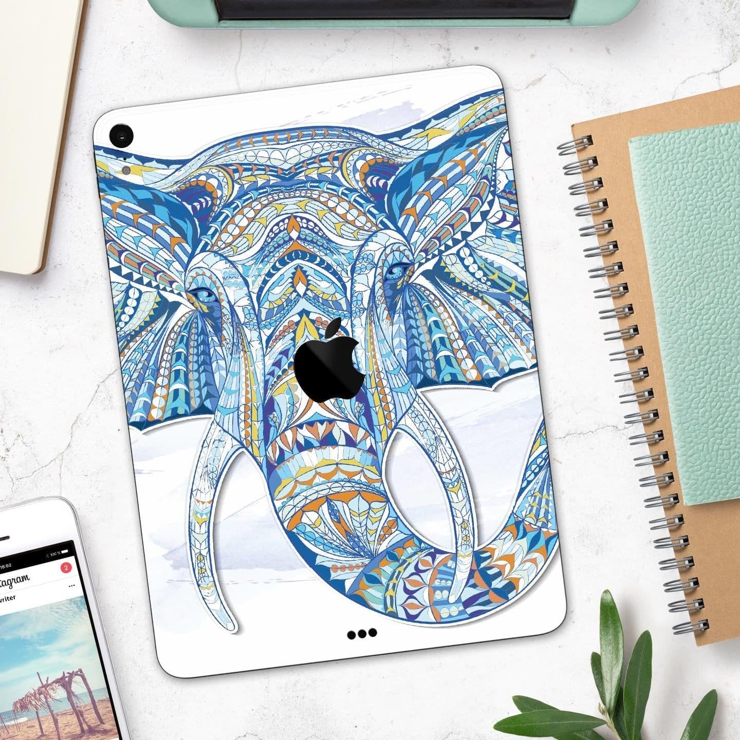 image-Geometric Sacred Elephant - Full Body Skin Decal for the Apple iPad