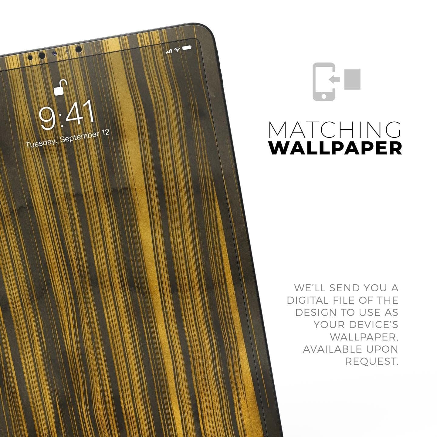 image-Gold Standard ZebraWood - Full Body Skin Decal for the Apple iPad Pro