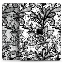 image-Black and White Geometric Floral - Full Body Skin Decal for the Apple