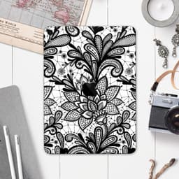 image-Black and White Geometric Floral - Full Body Skin Decal for the Apple