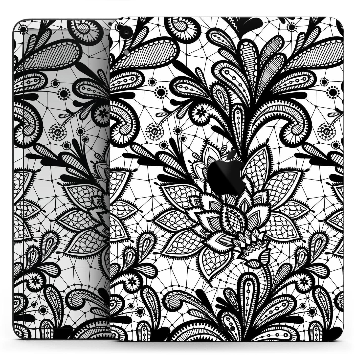 image-Black and White Geometric Floral - Full Body Skin Decal for the Apple