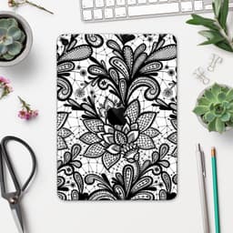image-Black and White Geometric Floral - Full Body Skin Decal for the Apple