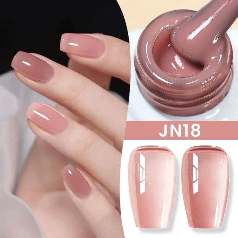 image-BORN PRETTY Milky White Jelly Nude Gel Nail Polish 10ml White Translucent Soak Off Gel Vernis Semi Permanent Need UV Light Cure
