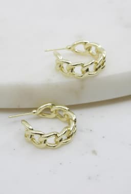 image-Curb Link Chain Hoop Earrings