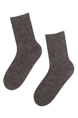 image-Alpaca wool brown socks