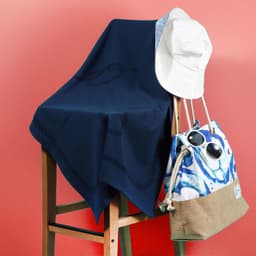 image-Anemoss Sailor Knot Strandhandtuch 70x140 cm Marineblau