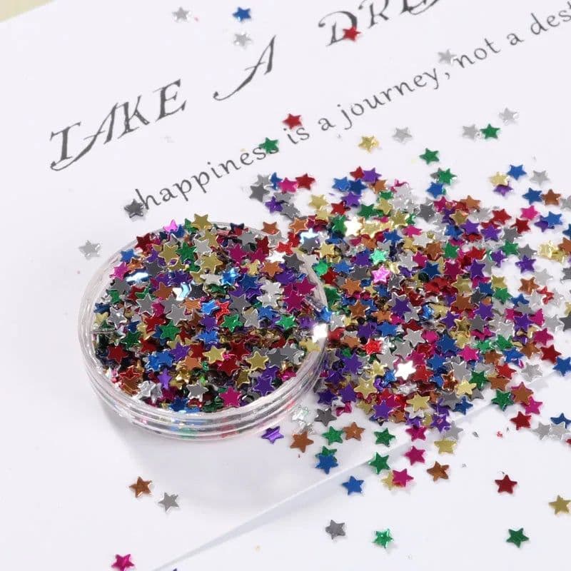image-10g/Pack Light Gold Nail Sequin 3mm 4mm Star Shape Sequins Paillettes for Nails Beauty,Lady manicure,wedding decoration confetti