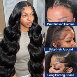 image-Body Wave 13x6 Hd Lace Frontal Wig For Women 13x4 Wavy Lace Front Human Hair Wig 40 Inch Brazilian Remy Human Hair Wigs