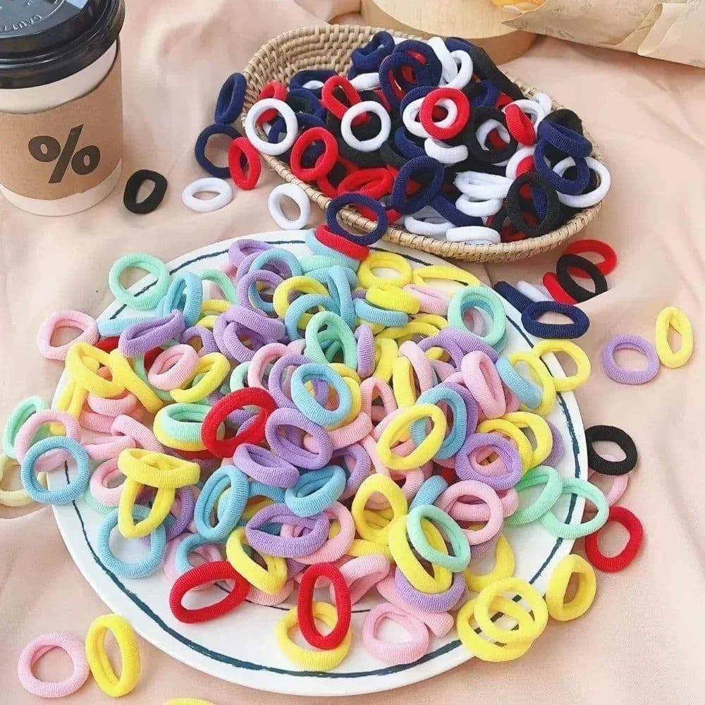 image-50/100Pc Elastic Hair Bands Girls Hair Accessories Mini Colorful Nylon Headband Kids Ponytail Holder Scrunchie Ornaments Gift