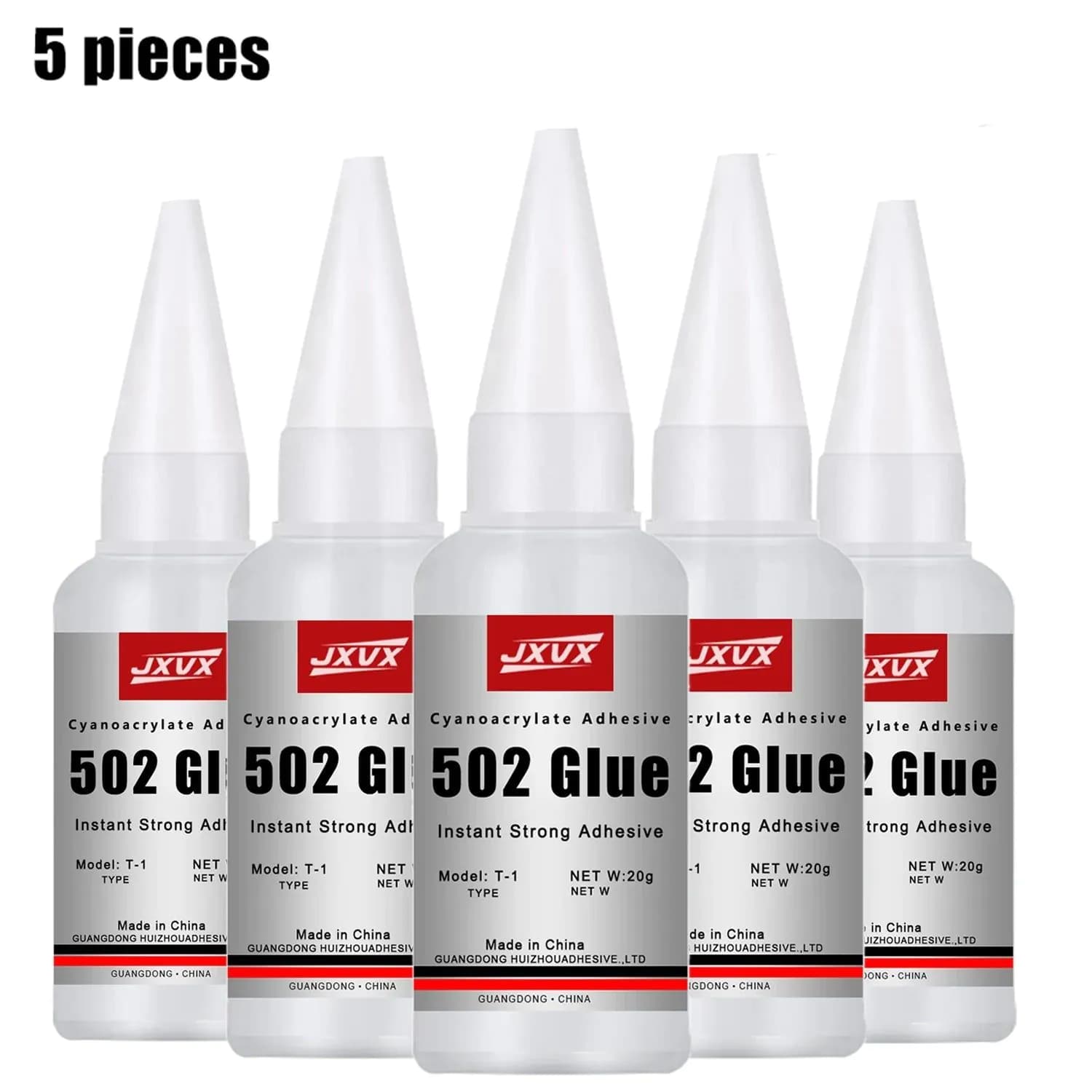 image-JXVX 1-5pcs 502 Super Glue Instant Quick-drying Cyanoacrylate Adhesive Leather Rubber Wood Metal Strong Bond Liquid Glue Tool