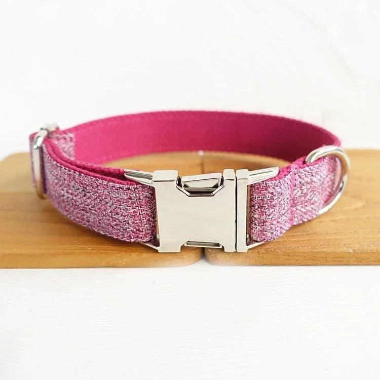 image-Personalized Dog Collar Customized Pet Collars Free Engraving ID Nameplate Tag Pet Accessory Suit Fiber Puppy Collars Leash