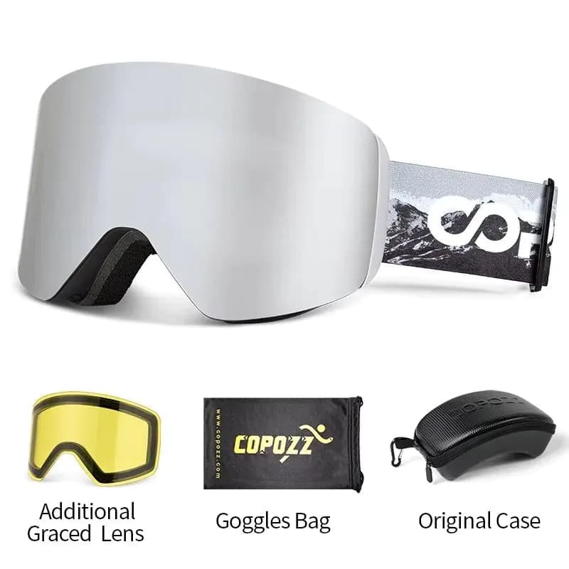 image-COPOZZ Professional Winter Ski Goggles Magnetic Quick-Change Double Layers Anti-Fog Snowboard goggles Men Women Ski Equipment