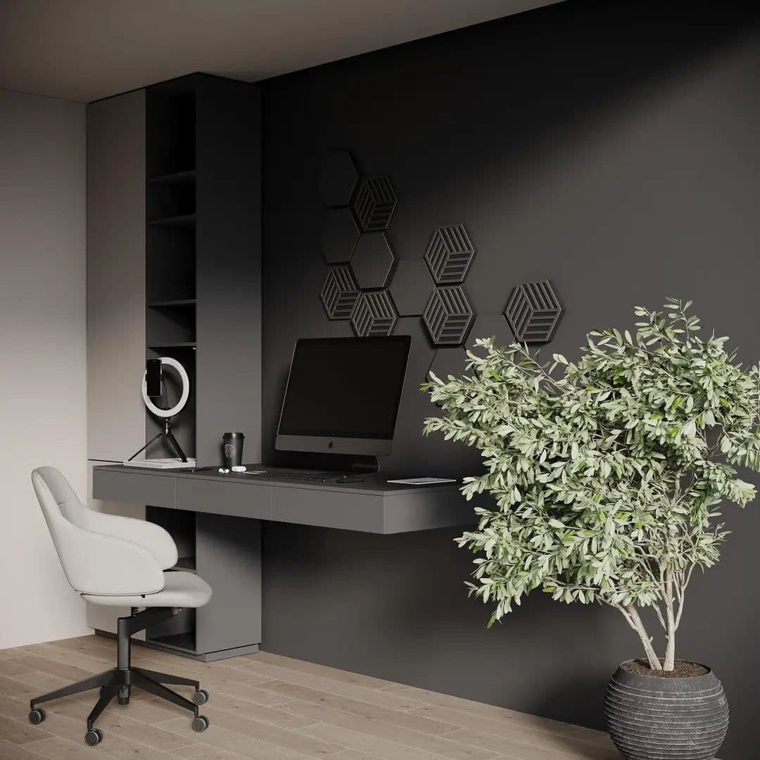 image-12 Pack – Acoustic Hexagon Wood Panels | 3D Wall Decor