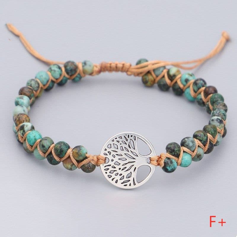 image-Woven Twine Double Tree of Life Yoga Bracelet