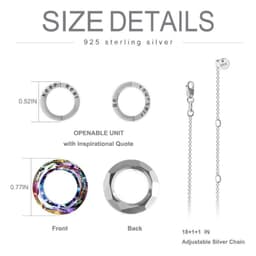 image-925 Silver Circle Crystal Pendant Necklace for Women Girls