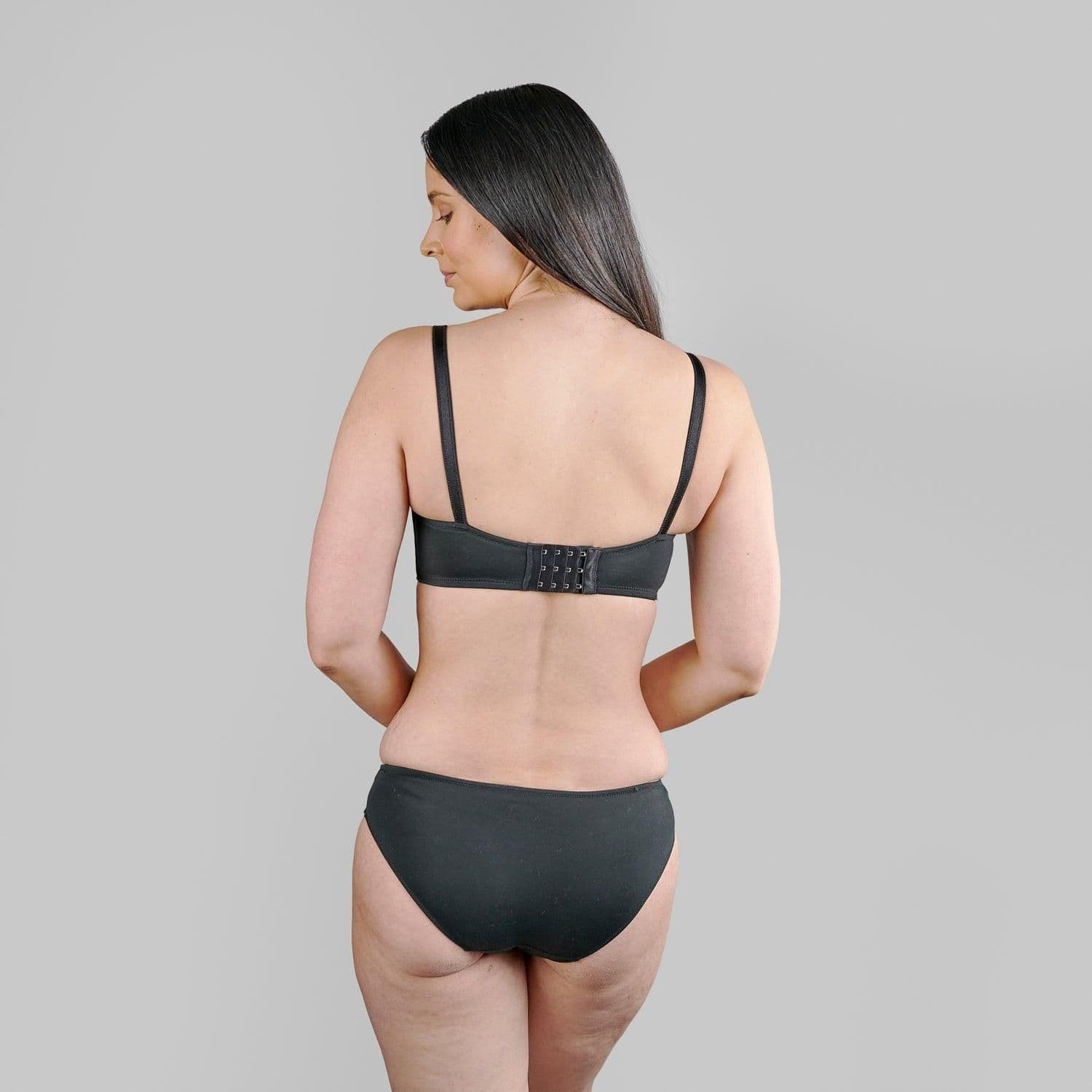 image-Debbie Lace Organic Cotton & Silk Plunge Bra