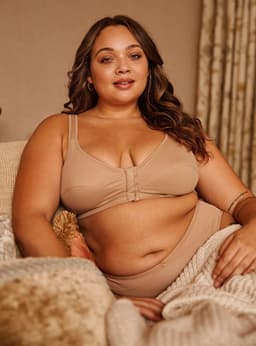 image-Warm Golden - Full Cup Front Closure Silk & Organic Cotton Wireless Bra