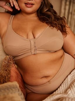 image-Warm Golden - Full Cup Front Closure Silk & Organic Cotton Wireless Bra
