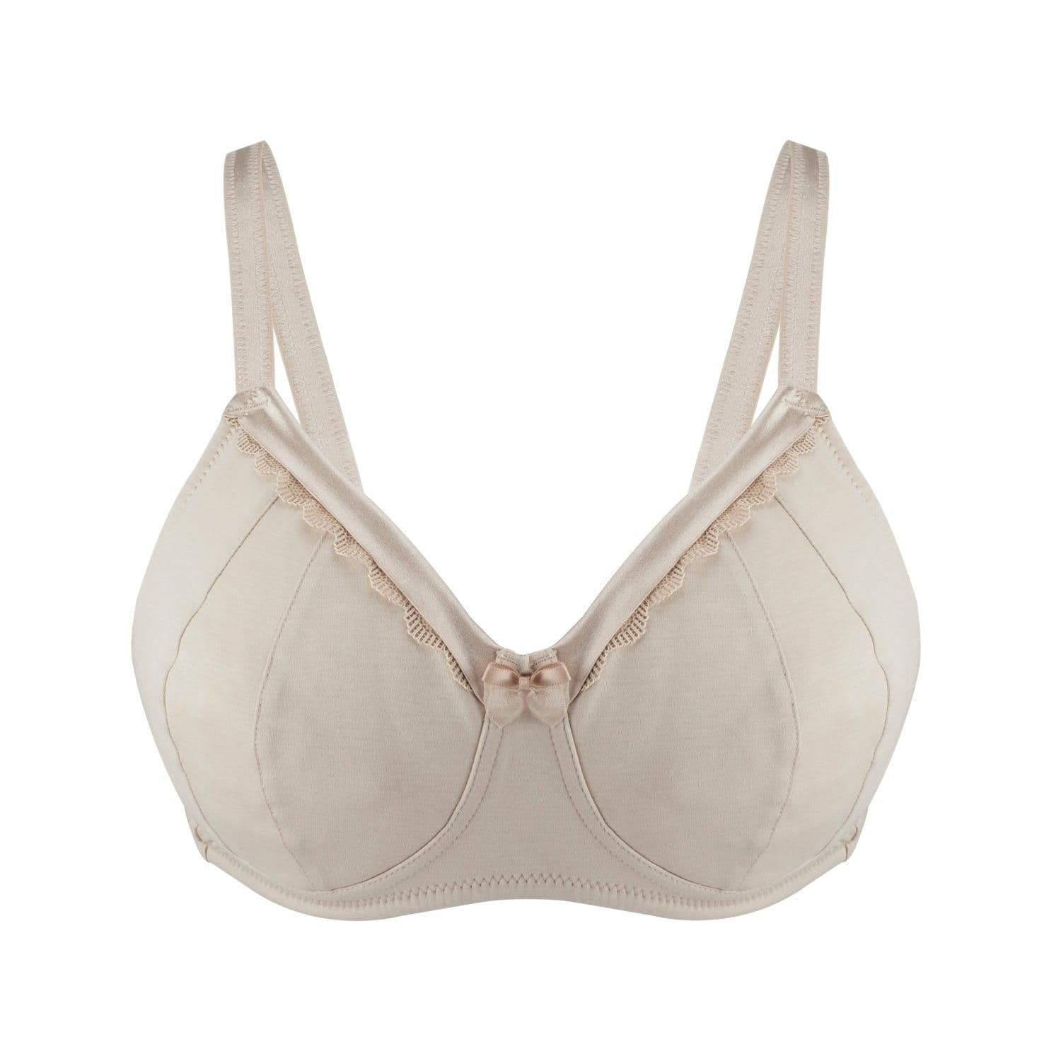 image-Ivory-Supportive Non-Wired Silk & Organic Cotton Full Cup Bra with removable paddings