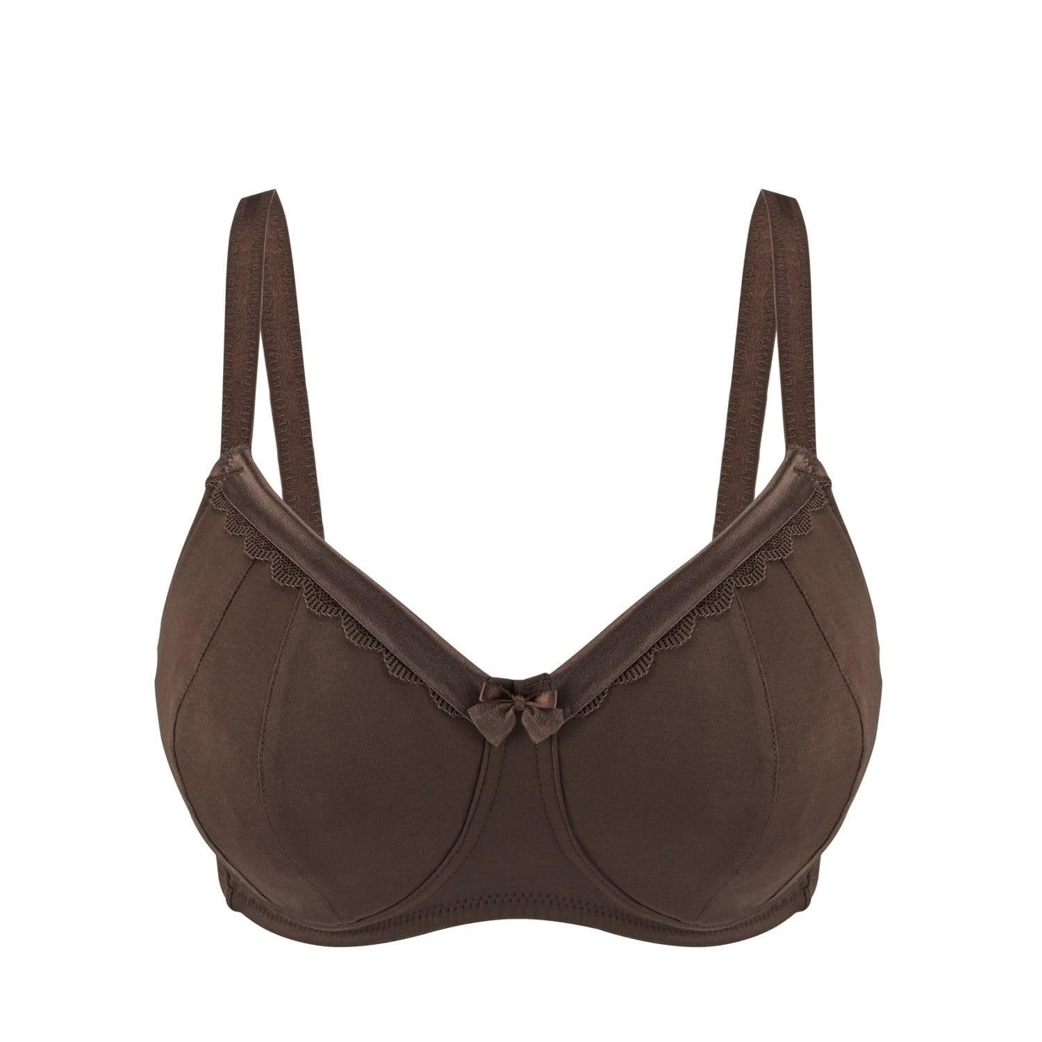 image-Cocoa-Supportive Non-Wired Silk & Organic Cotton Full Cup Bra with removable paddings
