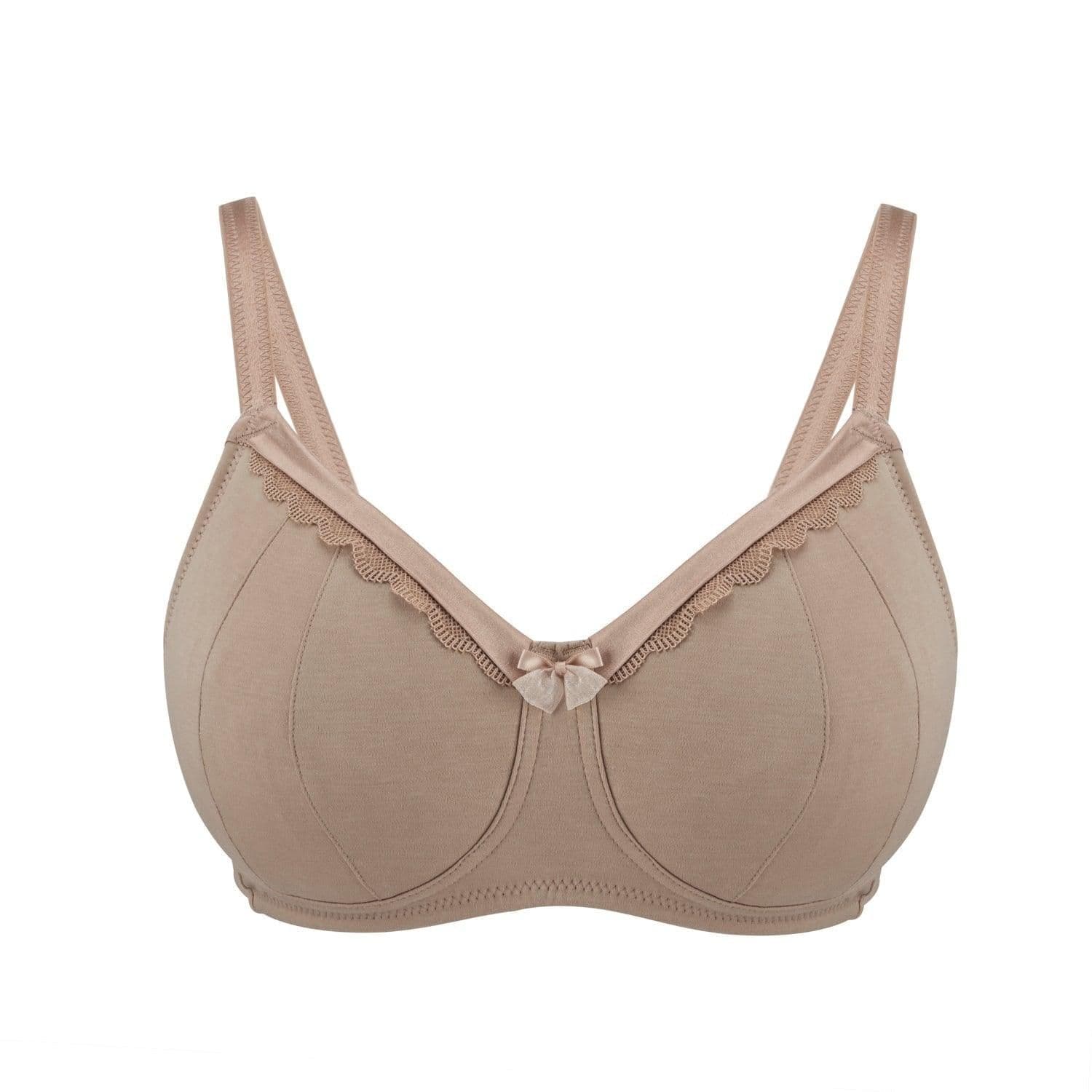 image-Warm Golden-Supportive Non-Wired Silk & Organic Cotton Full Cup Bra with removable paddings