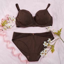 image-Cocoa-Underwired Silk & Organic Cotton Full Cup Bra with removable paddings
