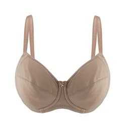 image-Warm Golden-Underwired Silk & Organic Cotton Full Cup Bra with removable paddings