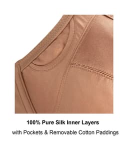 image-Warm Golden-Underwired Silk & Organic Cotton Full Cup Bra with removable paddings