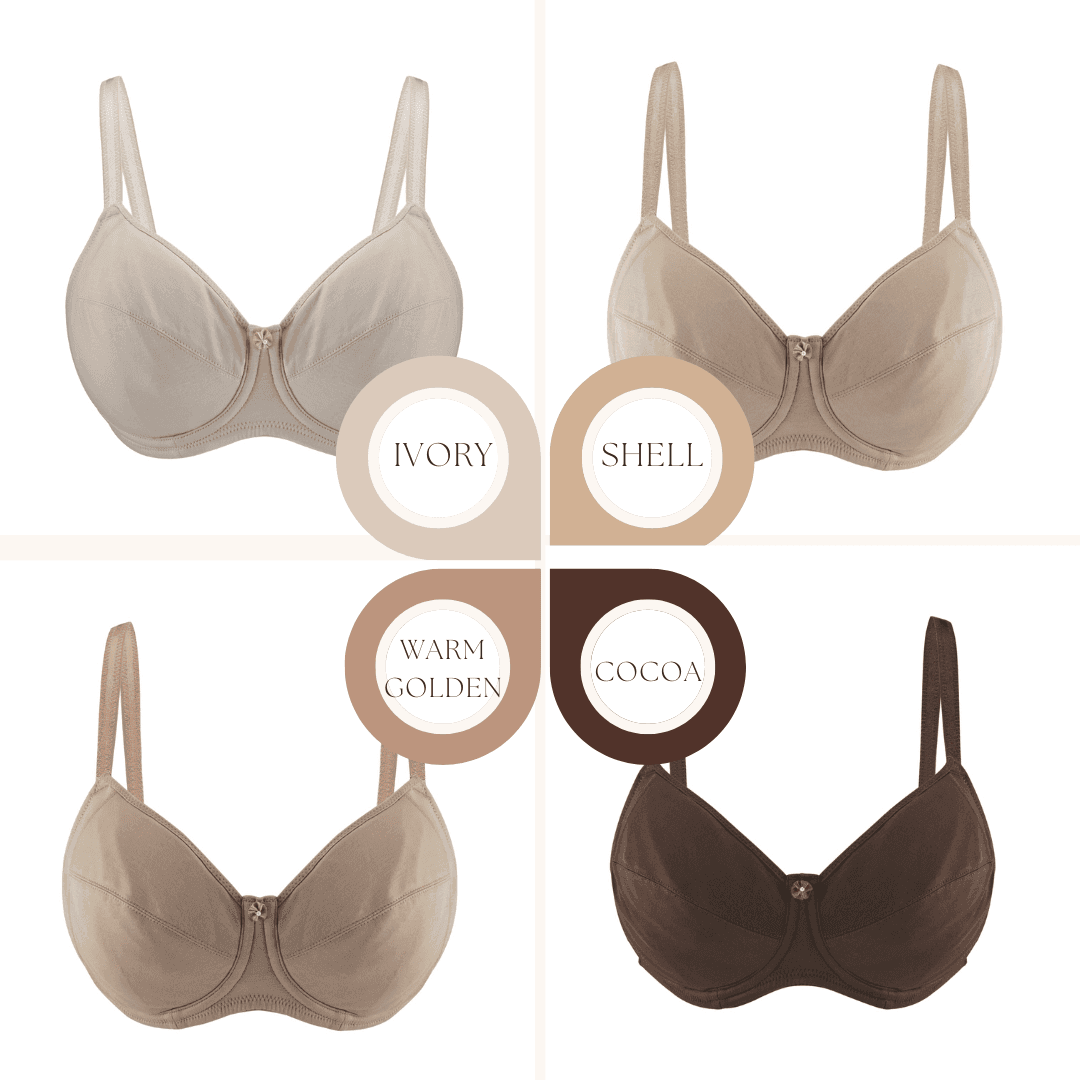 image-Warm Golden-Underwired Silk & Organic Cotton Full Cup Bra with removable paddings