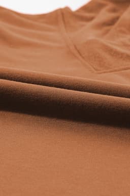 image-Chestnut Contrast Sleeves Patchwork Colorblock Hoodie