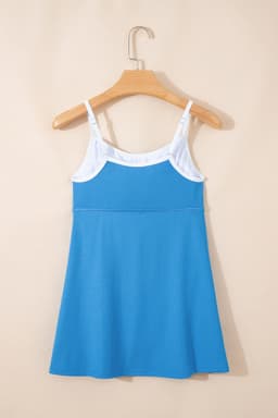 image-Blackish Green Color Block Swim Dress