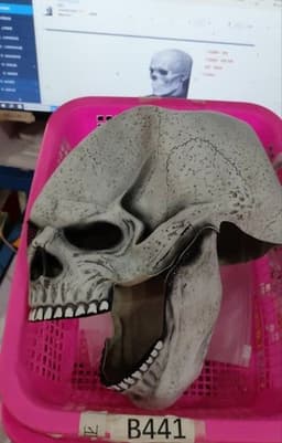 image-Halloween Movable Mouth Skull Mask Helmet Mouth Movable Skull Full Head Skull Mask