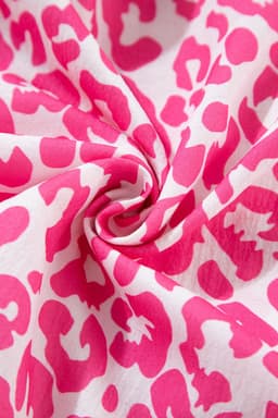 image-Leopard Print Mini Dress - Pink Long Sleeve Button Front